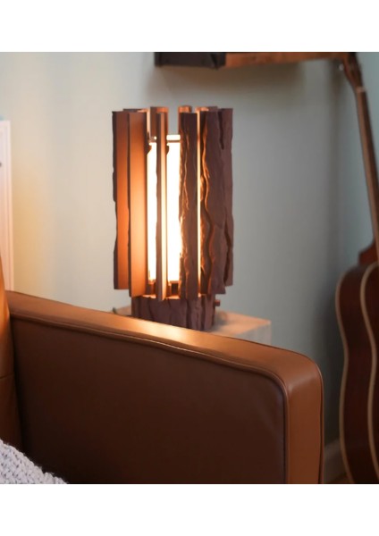 Doğal Kütük Dokulu Abajur | Modern ve Şık Aydınlatma fırsatları