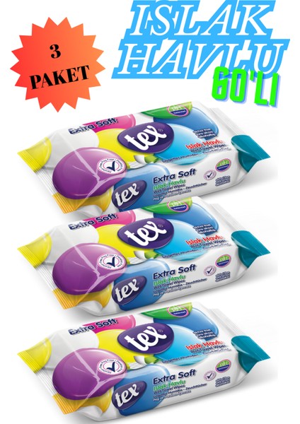 Soft Islak Havlu 60’lı 3 Paket