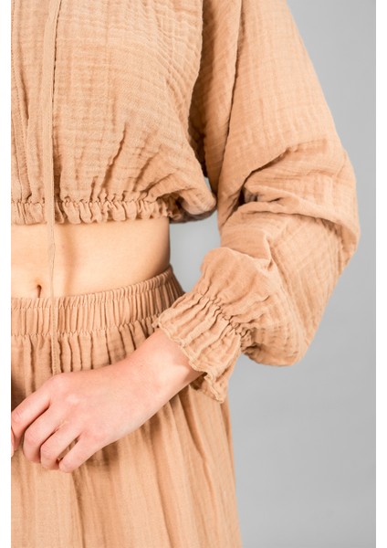 Müslin Kadın Reglan Kol Crop fırsatları