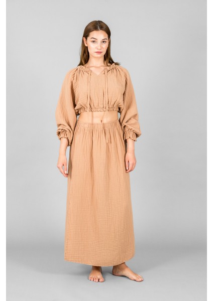 Müslin Kadın Reglan Kol Crop indirimleri