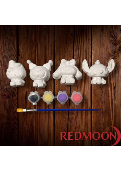 4 Karakter Kuromi Alçı Boyama Taş Boyama Seti