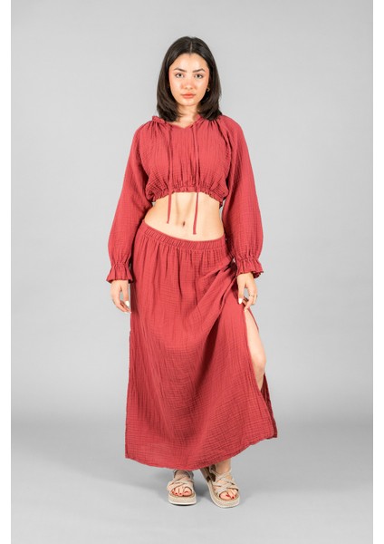 Müslin Kadın Uzun Yırtmaçlı Etek fiyatları