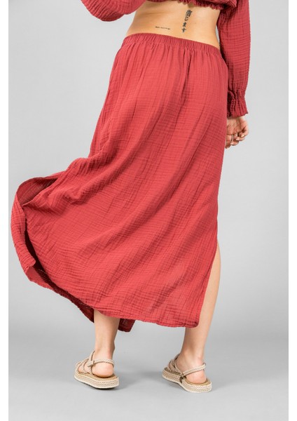 Müslin Kadın Uzun Yırtmaçlı Etek indirimleri