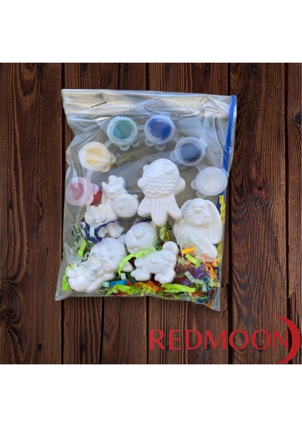 5 Karakter Alçı Boyama Taş Boyama Seti