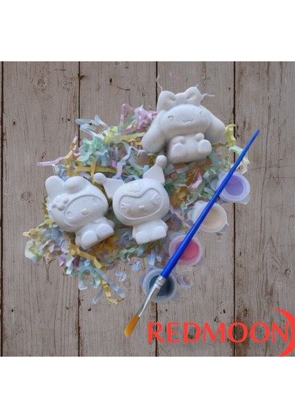 3 Karakter Kuromi Alçı Boyama Taş Boyama Seti