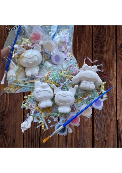 3 Karakter Kuromi Alçı Boyama Taş Boyama Seti fiyatları