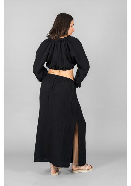 Müslin Kadın Uzun Yırtmaçlı Etek fırsatları