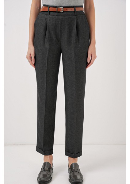 Kadın BDART Plise Detaylı Büzgülü Pantolon Grey