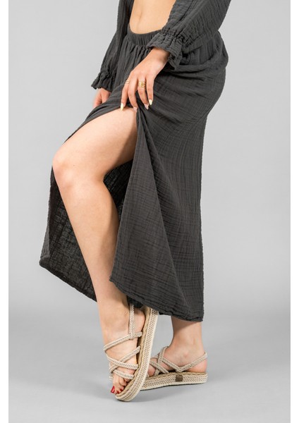 Müslin Kadın Uzun Yırtmaçlı Etek fiyatları
