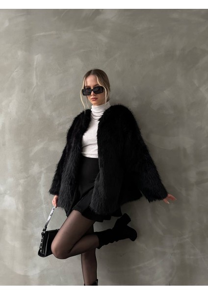 Siyah Astarlı Uzun Kaban/mont