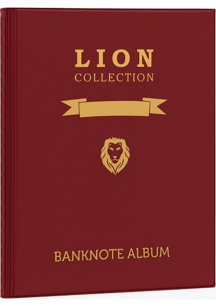 Lion 120 Adet Kağıt Para Kapasiteli, 20 Sayfa Kağıt Para Albümü, Bordo Renk fiyatları