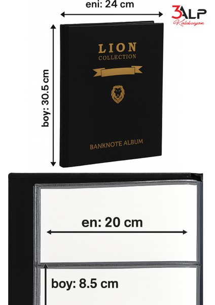 Lion 120 Adet Kağıt Para Kapasiteli, 20 Sayfa Kağıt Para Albümü, Bordo Renk fırsatları