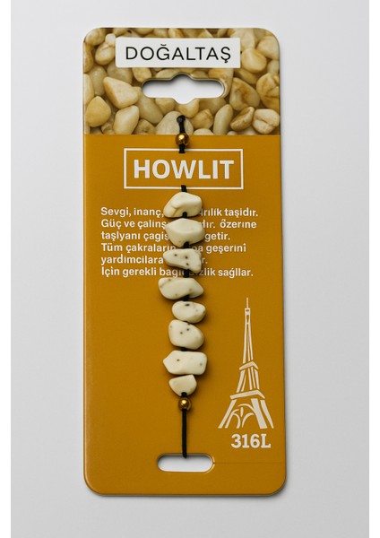 Doğal Howlit Taşlı Bileklik – Sabır ve Kararlılık Taşı