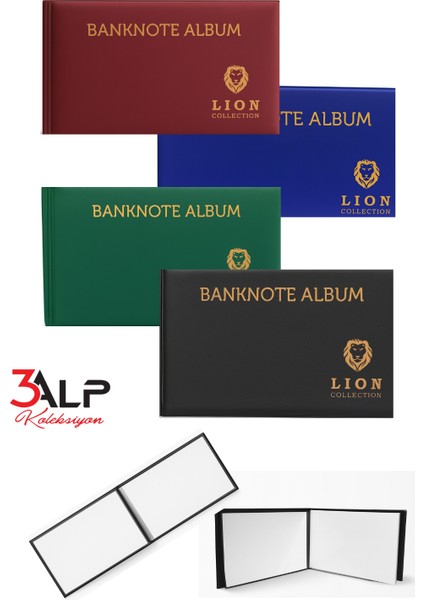 Lion Kağıt Para Cep Albümü - 20 Sayfa - Bordo