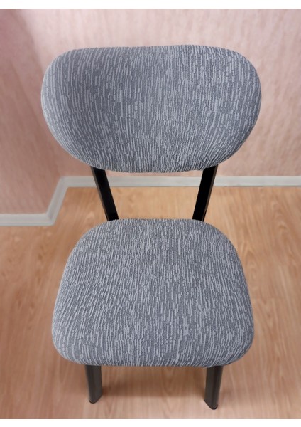 Bohem Jakarlı Sandalye Kılıfı Çubuk Desen 6 Adet