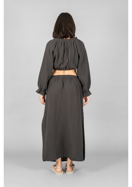 Müslin Kadın Uzun Yırtmaçlı Etek indirimleri