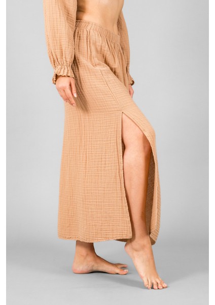 Müslin Kadın Uzun Yırtmaçlı Etek indirimleri