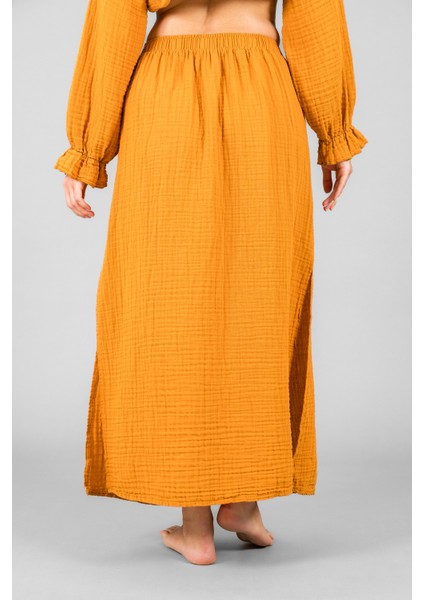 Müslin Kadın Uzun Yırtmaçlı Etek