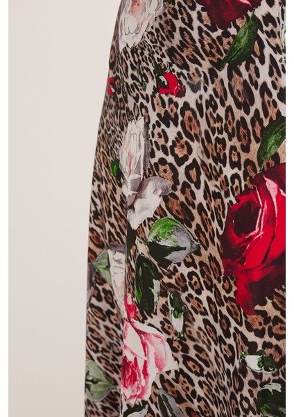 Kadın BDART Astarlı Maxi Saten Etek Multicolor