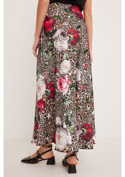 Kadın BDART Astarlı Maxi Saten Etek Multicolor