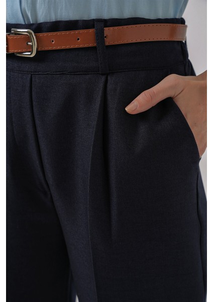 Kadın BDART Plise Detaylı Büzgülü Pantolon Blue