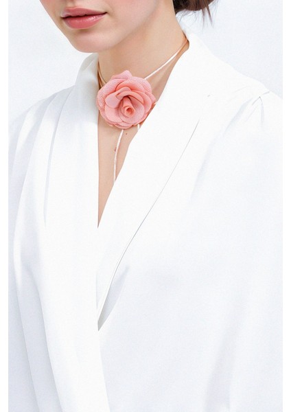 Kadın BDART Şal Yaka Bol Kesim Bluz White