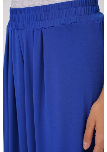 Kadın BDART Geniş Paça Pileli İpli Pantolon Blue