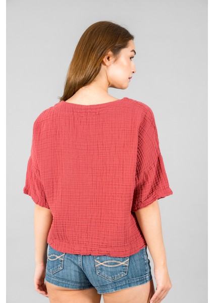 Müslin Kadın V Yaka Kısa Kol Bluz fırsatları