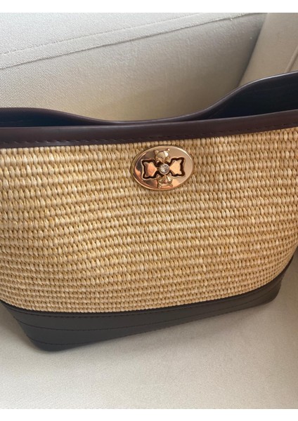 Hasır Görünümlü Kilitli Omuz Çantası fırsatları