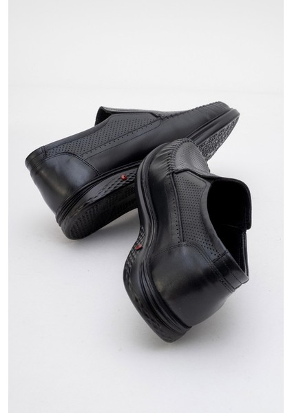 Hakiki Deri Erkek Ayakkabı Düz Taban Bağcıksız Ortopedik Tasarım fırsatları