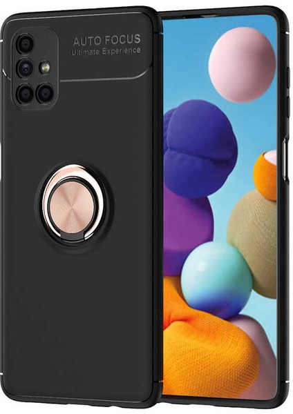 Galaxy M51 Kılıf Tkdw Ravel Silikon Kapak-Siyah-Rose Gold