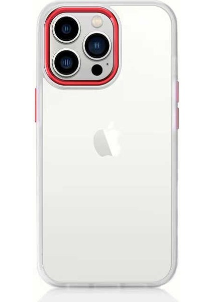 iPhone 12 Pro Max Kılıf Tkdw Krom Kapak-Kırmızı