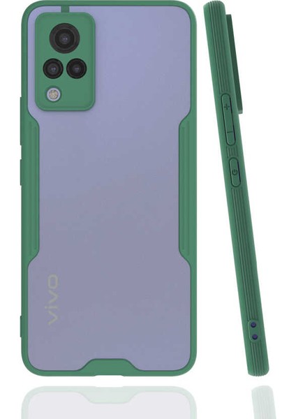 Vivo V21 Kılıf Tkdw Parfe Kapak-Koyu Yeşil
