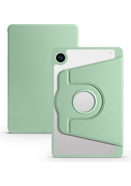Galaxy Tab A9 Kılıf Uyumlu Tkdw Termik Kalem Bölmeli Dönebilen Standlı Kılıf-Açık Yeşil