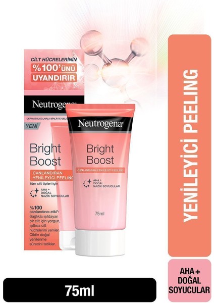 Yüz Peeling 75 ml AHA ve Doğal Nazik Soyucularla Canlandırıcı Işıltı Tüm Cilt Tipleri
