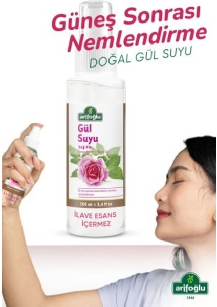 Doğal Gül Suyu Yüz Spreyi 100 ml Yağsız Nemlendirici Formül Tüm Cilt Tiplerine Uygun modelleri