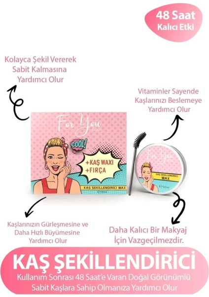 Kaş Şekillendirici Wax 50 ml Keratin Biotin E Vitaminli 48 Saat Kalıcı Tüm Ciltler