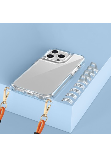 iPhone 15 Pro Max Kılıf Airbagli Takılabilir Askı Aparatlı Tkdw Snap Silikon Kapak-Şeffaf fırsatları