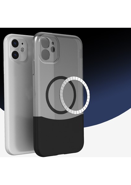 iPhone 11 Kılıf M-Safe Şarj Özellikli Mıknatıslı Tkdw Duble Kapak - Lacivert fırsatları