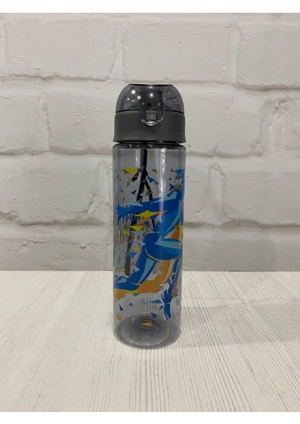 Turuncu Tritan 500ML Öğrenci Suluk, Desenli Kapaklı, Sağlıklı ve Hafif Su Şişesi
