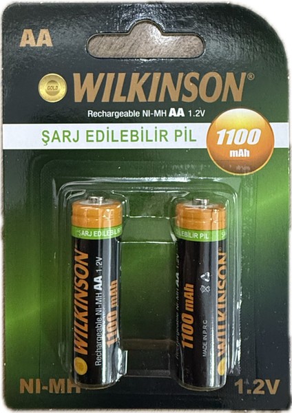 Kalite Şarjlı Pil Kalem Pil 1100MAH 2li Kart 4013