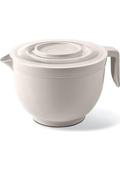 3 Litre Kapaklı Karıştırma ve Çırpma Kabı, Gri Renkli, Kullanışlı ve Dayanıklı