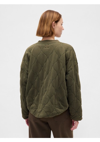 Kadın Haki Vintagesoft Kapitone Oversized Ceket fırsatları