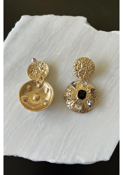 Sallantılı Taşlı Yuvarlak Küpe modelleri