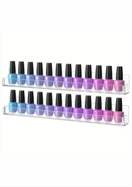 2 Pleksi Oje Rafı 38CM, 2'li, Bej Akrilik, Estetik ve Şık Takım fiyatları