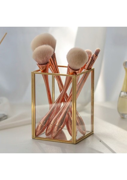 Altın Renkli Cam Makyaj Fırça Organizeri, Şık ve Kullanışlı Tasarım fırsatları