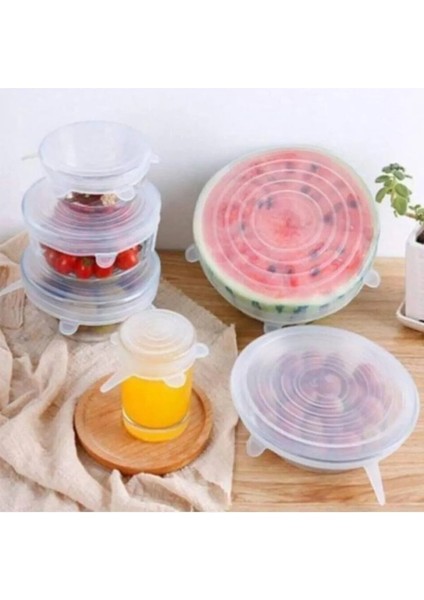 Beyaz 6'lı Silikon Saklama Kapak Seti, Tazeliği Koruyan Gıda Koruyucu fiyatları