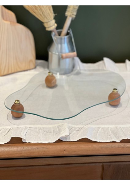 Ahşap Top Ayaklı Eğri Cam Sunumluk ve Organizer, Şık ve Kullanışlı Tasarım fiyatları