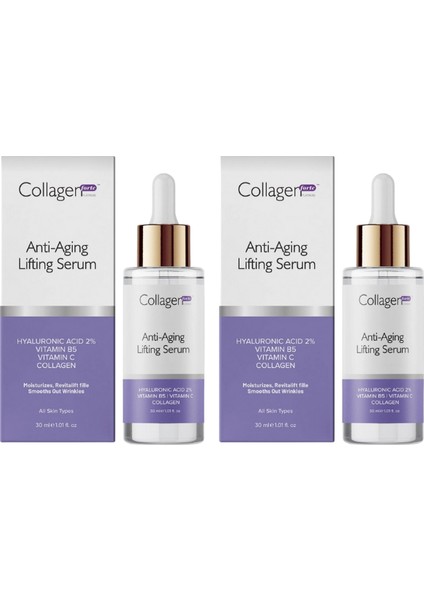 Anti Aging Lifting Yaşlanma Karşıtı Sıkılaştırıcı Serum 30ML 2 Li Paket