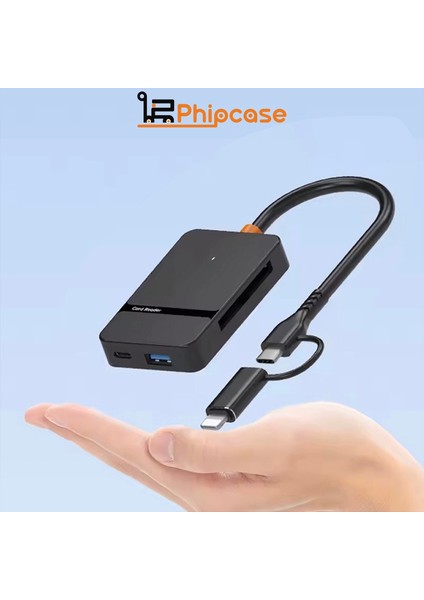 Lightning + Usb-C Ms Cf Tf/sd Dhc Sdxc Kamera Tak Çalıştır Type C USB 3.0 Data Kart Okuyucu - CZ79 modelleri